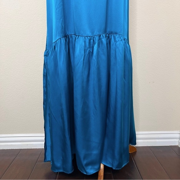 Catherine Gee Symi Silk Sleeveless Maxi Dress - Teal - Picture 5 of 10